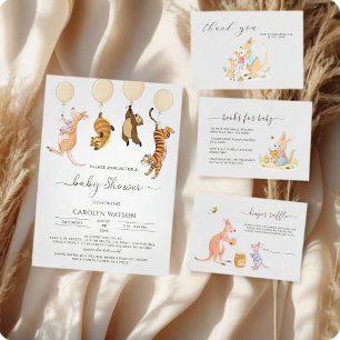 Forest Woodland Kangaroo Baby Shower Diaper Raffle Enclosure Card