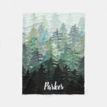 Forest Woodland pine tree rustic  blanket