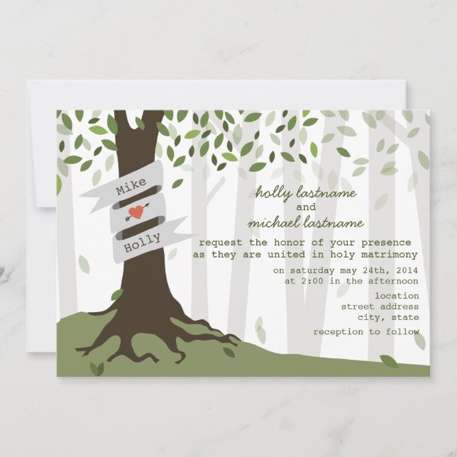 Forest / Woodland Wedding Invitation (Front)