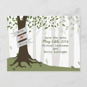 Forest / Woodland Wedding Save The Date Postcard