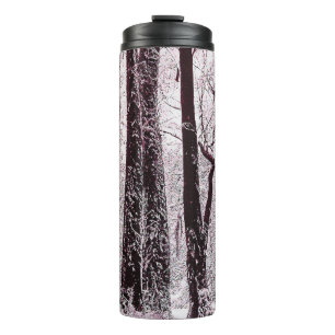 FOREST WOODS SNOWY WINTER SCENERY THERMAL TUMBLER