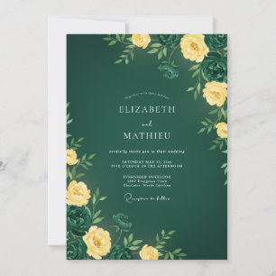 Forest Yellow Wildflower Wedding Invitation
