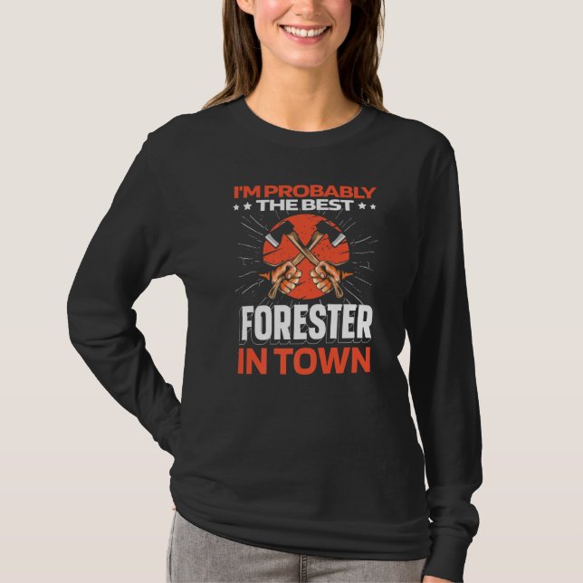 Forester Axe - Timberjack Logger Lumberjack Premiu T-Shirt (Front)