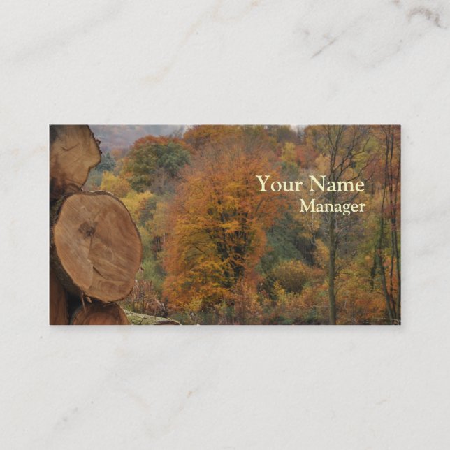 Forestry autumn business card (Front)