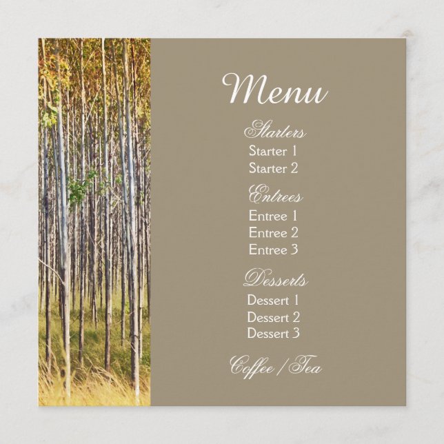 Forestry logging business menu PERSONALIZE (Front)