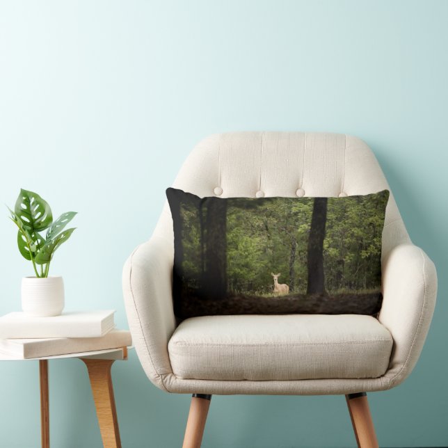 Forests | A White Tailed Deer in the Woods Lumbar Pillow (Chair)