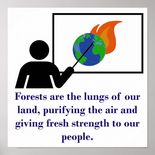 Forests Are The Lungs Of Our Land - Climate Change Poster (Front)