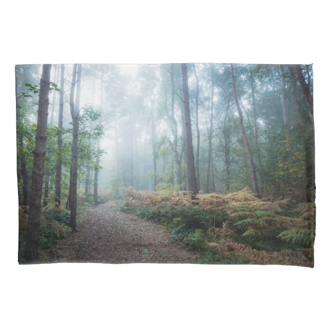 Forests | Dark Foggy Woods Norfolk UK Pillowcase (Front)