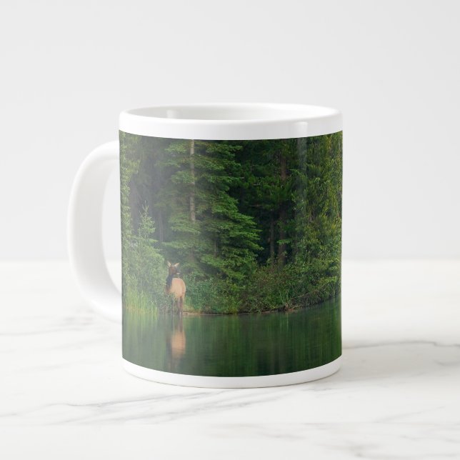 Forests | Elk at Banff National Park Alberta Large Coffee Mug (Front Left)