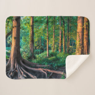 Forests Greenery & Woodland Sherpa Blanket