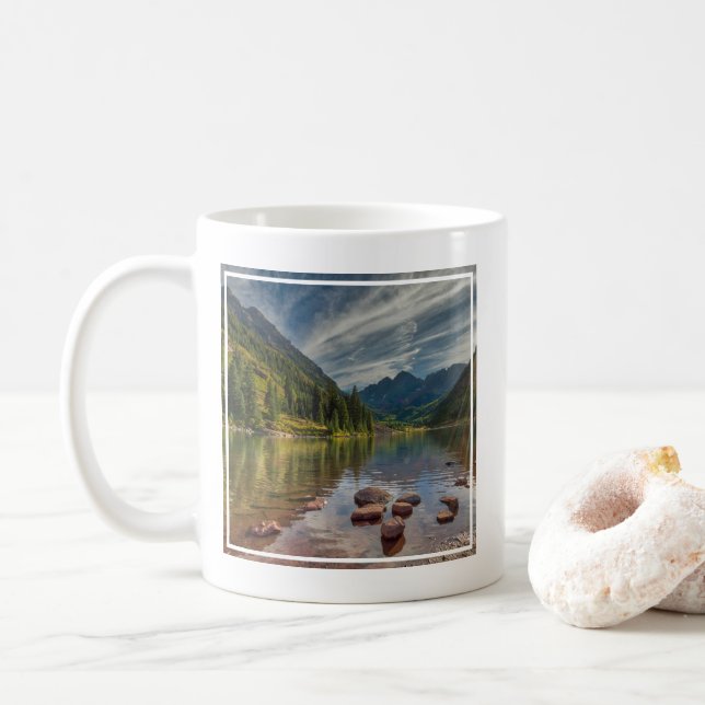 Forests | Maroon Bells Colorado Coffee Mug (With Donut)