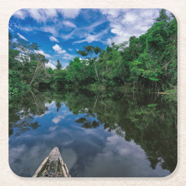 Forests | Peruvian Jungle Forest Square Paper Coaster (Front)