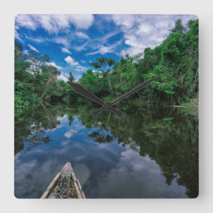 Forests Peruvian Jungle Forest Square Wall Clock