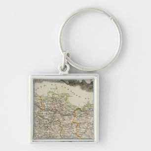 Forests shown by stippling District Keychain