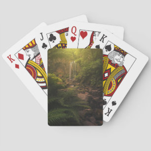 Forests Sunlight Highlights Waterfall Playing Cards