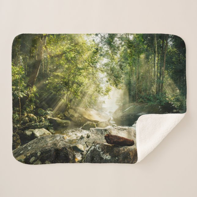 Forests | Tropical Jungle Forest Sherpa Blanket (Front (Horizontal))