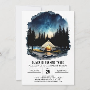 Forêt amis Camper Invitation d'anniversaire