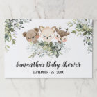 Forêt Animaux Douche Tearaway Papier Set de table 