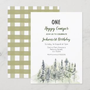 Forêt aventure camper 1ère invitation anniversaire
