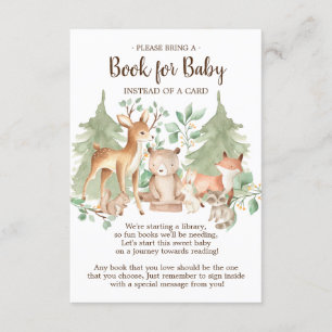 Forêt boisée Animaux Livre pour la carte bébé