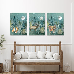 Forêt boisée Animaux Noël