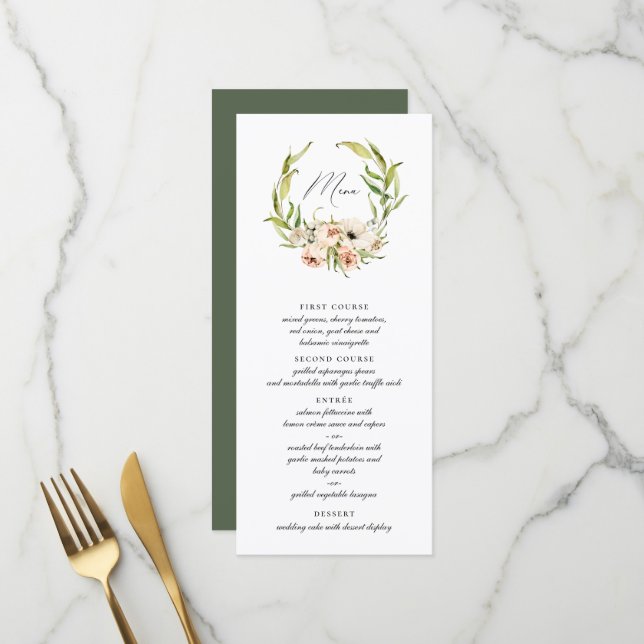 Forêt botanique Menu Calligraphie de la couronne d (Devant/Arrière en situation)