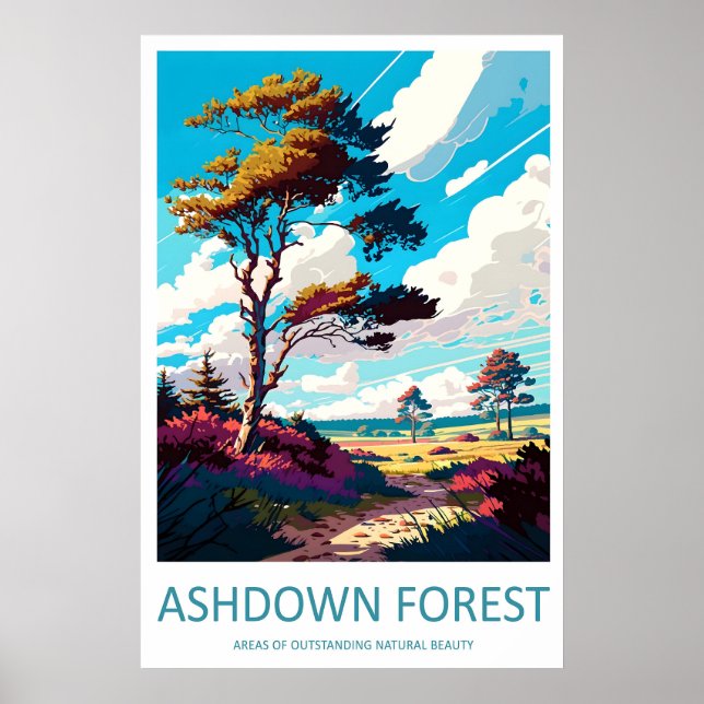 Forêt d'Ashdown Impression de voyage Art mural Ash (Devant)