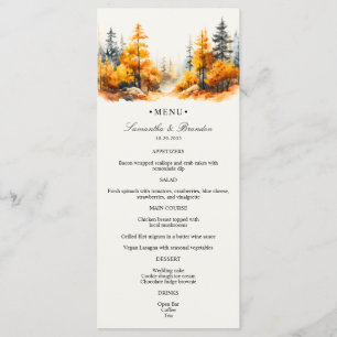Forêt d'automne, Bois d'automne Mariage Dîner Menu