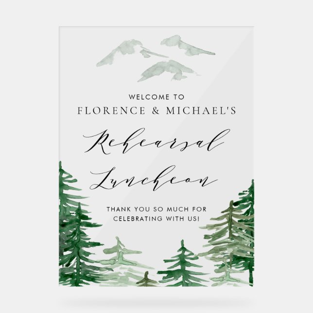 Forêt de aquarelle de campagne Répétition Brunch (Recto)