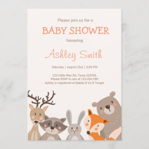 Forêt de Baby showers invitations