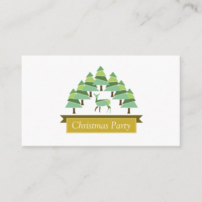 Forêt de cerfs d'or, fête de Noël Invitation de bi (Devant)
