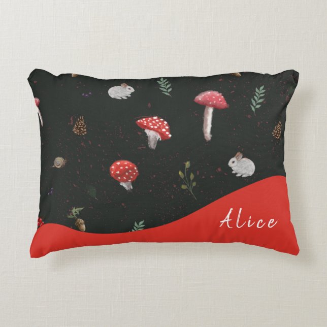 Forêt de champignons coussin mignon (Devant)