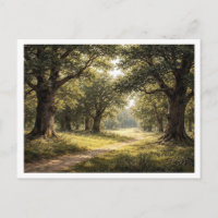 Forêt de chênes. Carte postale