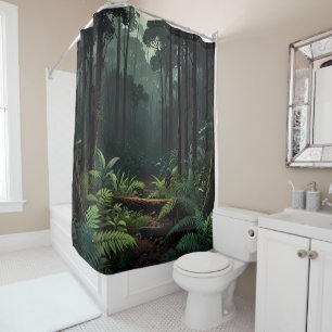 Forêt de jungle de rideau de douche vert Design