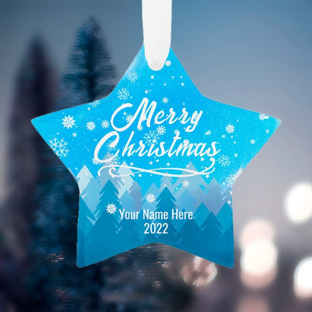 Forêt de neige Bleue paisible Joyeux Noël Personna (Créateur téléchargé)