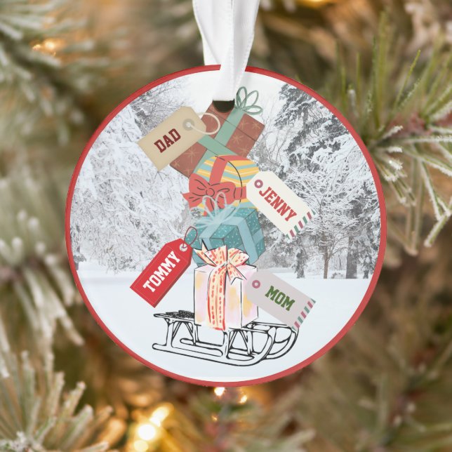 Forêt de Neige Noël Canneille Cadeaux Nom Cute Vin (Arbre)