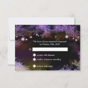 Forêt de nuit étoilée Mariage violet RSVP