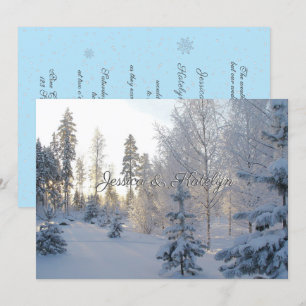 Forêt de pins neigeux Mariage d'hiver Invitation