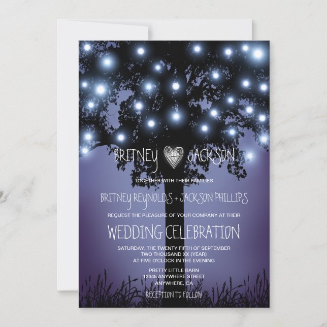 Forêt de Woodland Invitations au mariage des arbre (Devant)