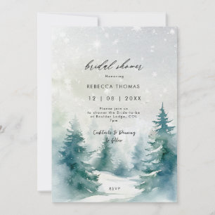 forêt d'hiver invitation à la douche nuptiale