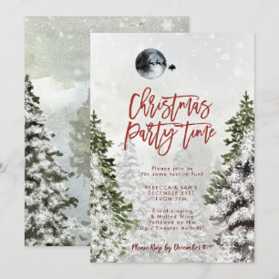 forêt d'hiver père Noël invitation à Noël