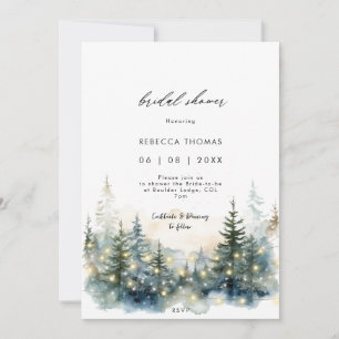 forêt d'hiver rustique invitation à la douche nupt