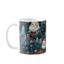 Forêt enchantée en gros Père Noël Mug de Noël