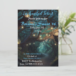 Forêt enchantée Led Light Sweet 16 Invitations