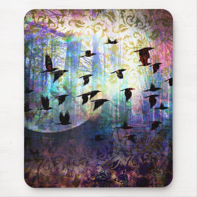 Forêt et tapis de souris mystiques de lune de (Devant)