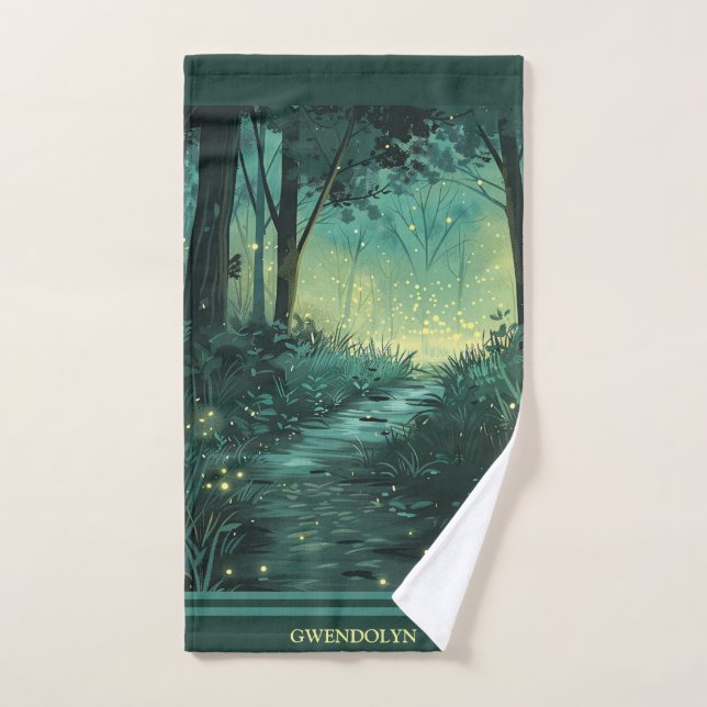 Forêt Fée personnalisée (Serviette à main)
