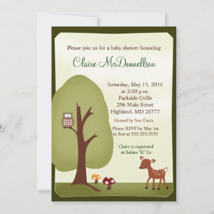 Forêt forestière Nature 5x7 Baby shower Invitation