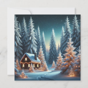 Forêt givrée Décor de Noël Appartement Carte de va