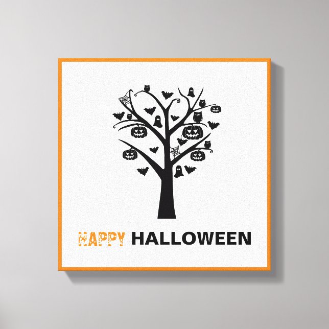 Forêt hantée, toile d'Halloween (Recto)
