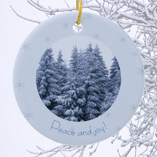 Forêt hivernale magique - Ornement céramique